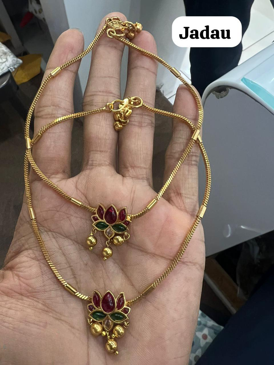 Pretty Jadau Kundan Anklets, Designer Jadau Payal