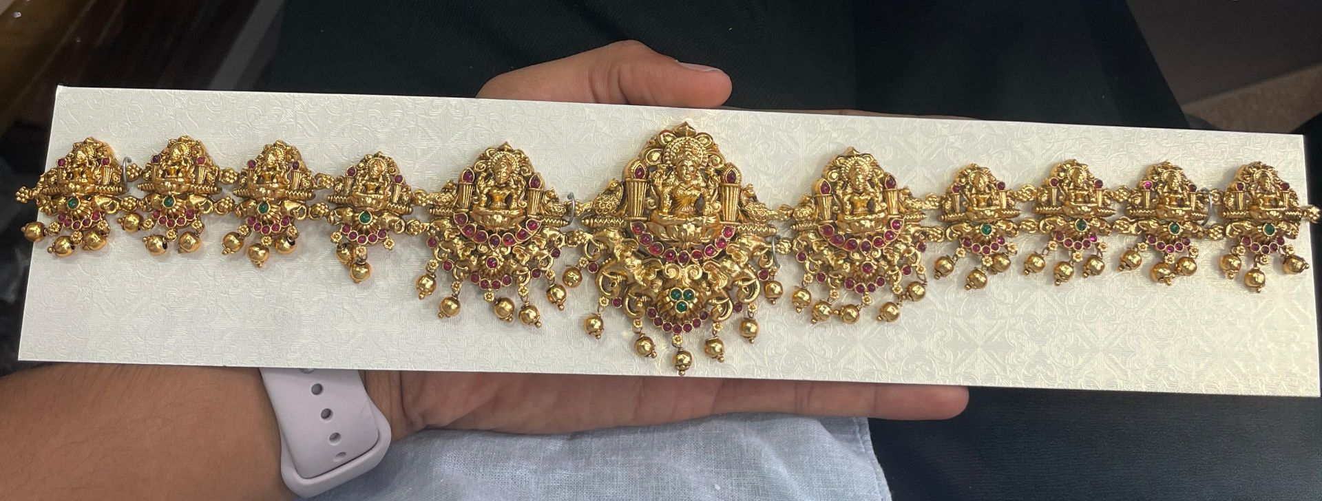 Traditional Temple Jewelry  Lakshmi Matte finish Hipchain-1
