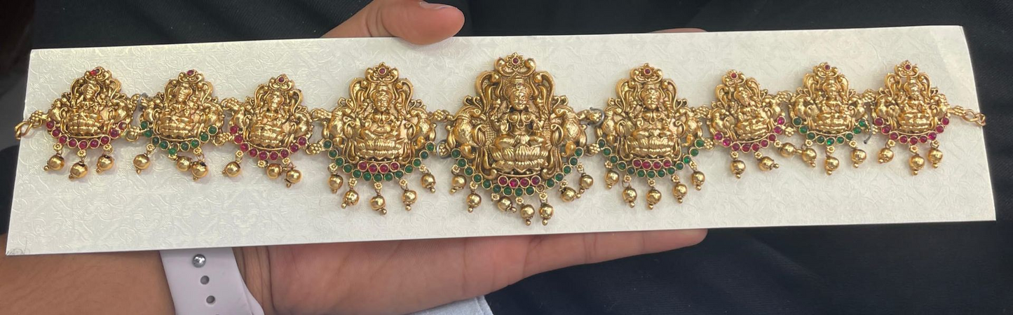 Traditional Temple Jewelry Lakshmi Matte finish Hipchain-3