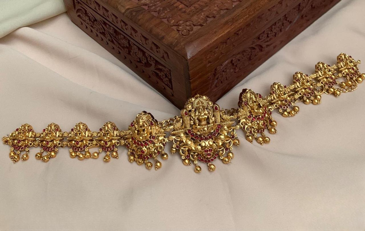 Traditional Temple Jewelry  Lakshmi Matte finish Hipchain-1