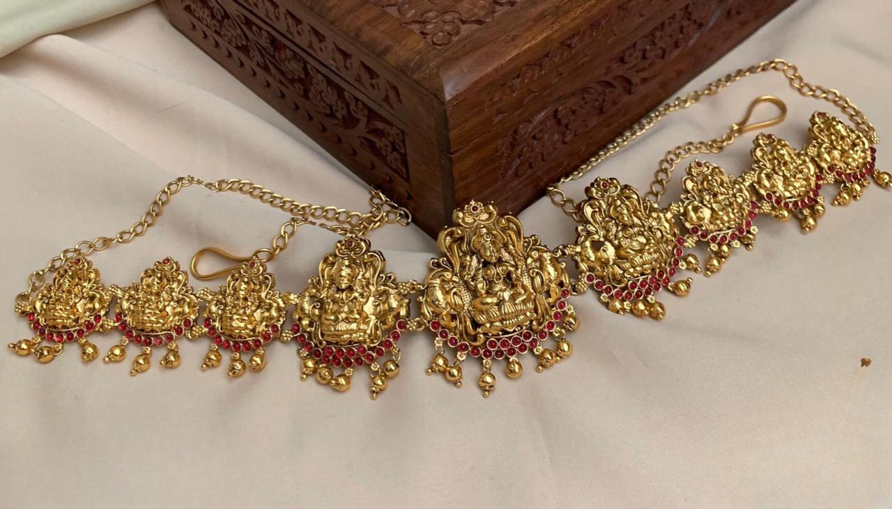 Traditional Temple Jewelry Lakshmi Matte finish Hipchain-3