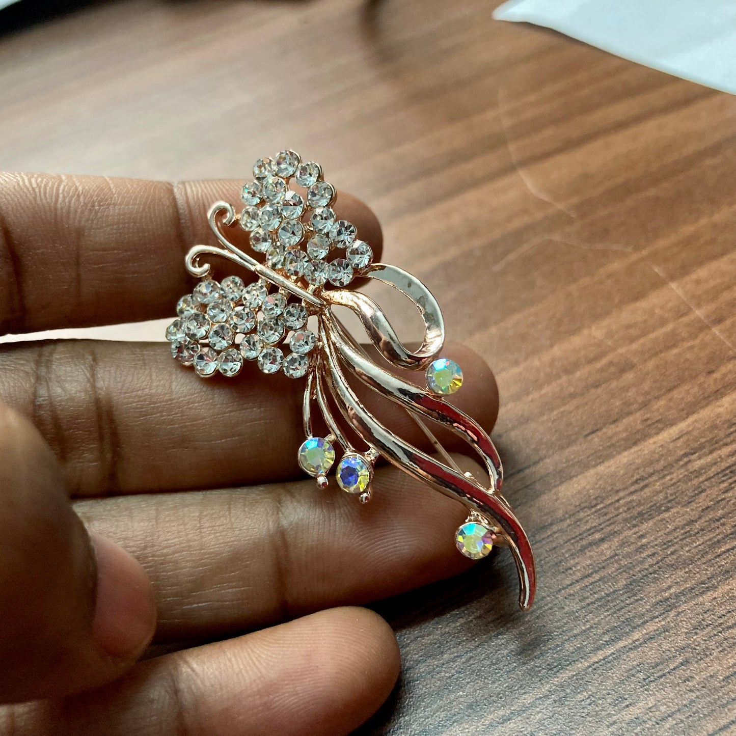 Beautiful Butterfly RoseGold Brooches /Saree Pins - Party wear accessories