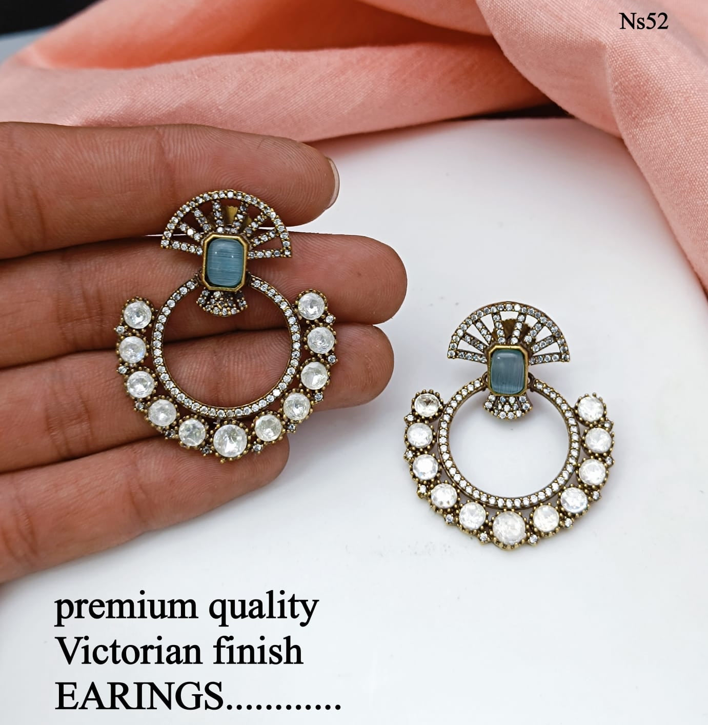 Classy Victorian Finish AD Stone Earrings