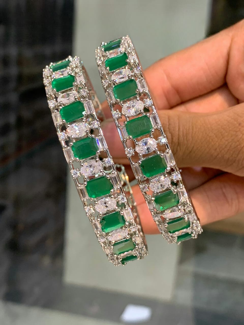 American diamond 2025 stone bangles