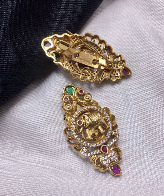 Premium Matte finish Stone Saree Pin - Party wear Brooches