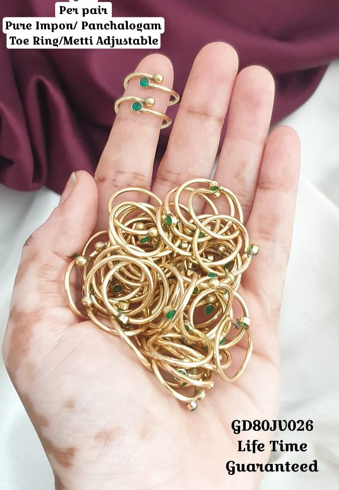 Cute and stylish Toe rings /Metti -Green