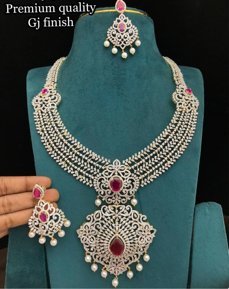 Trending GJ Polish Bridal Necklace set