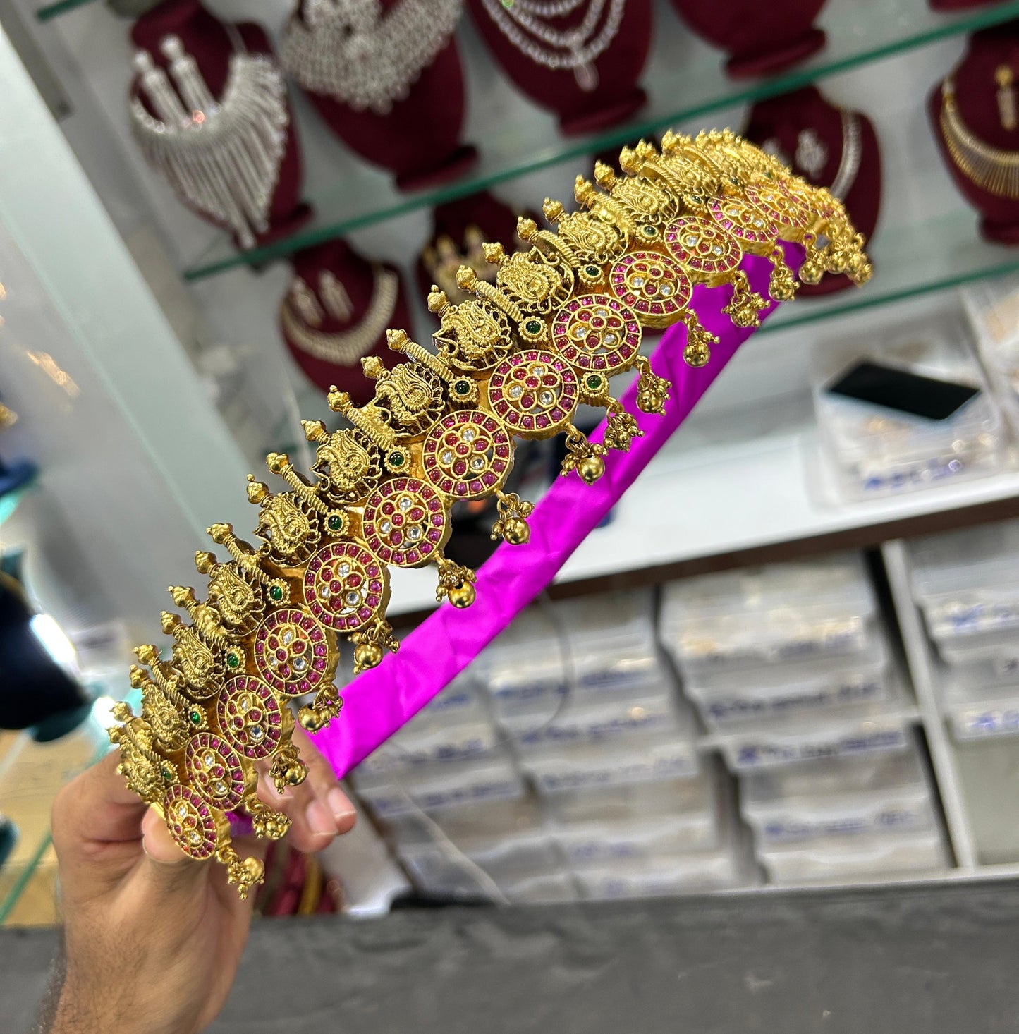 Traditional Temple Jewelry Matte finish Lakshmi Hipbelt for the Traditional you