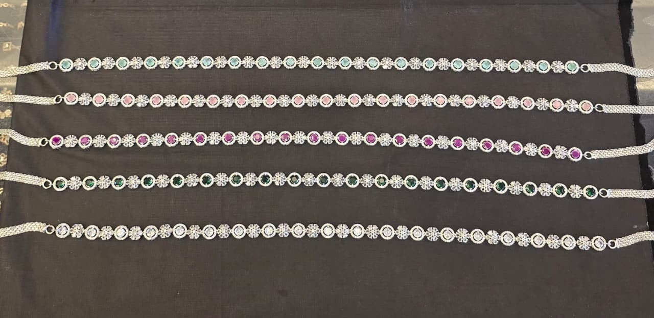 Fashionable Thin AD Hipchain- Silver Polish Hipbelt