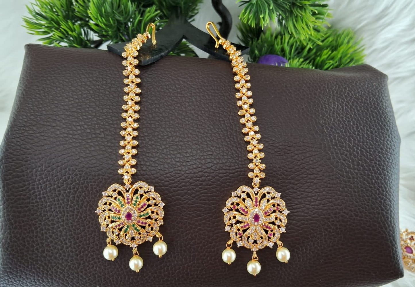 Charming CZ Stone Maang Tikkas Designs