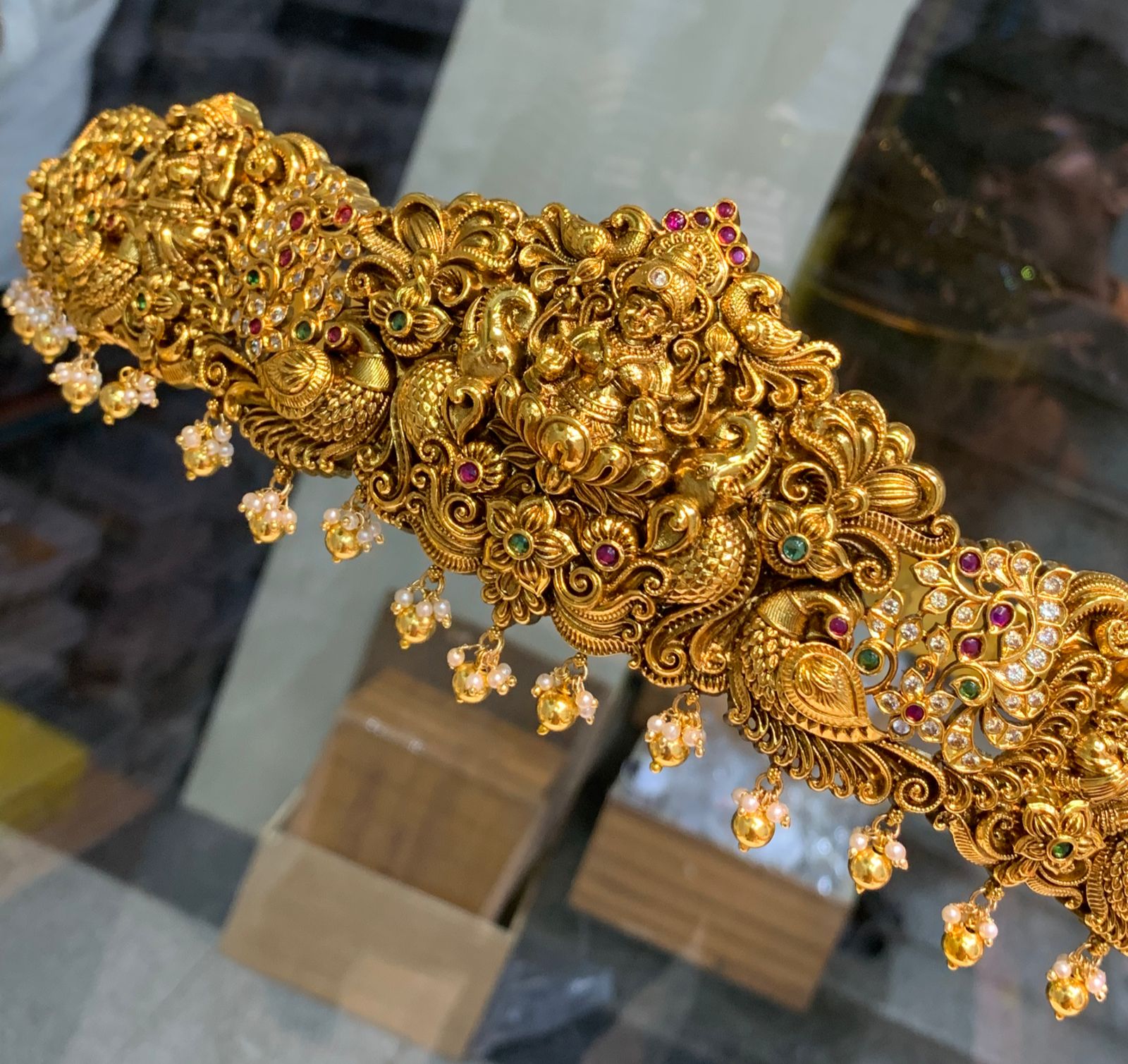 Exquisite Nakshi Design Temple Jewelry Hipbelt for the Traditional you
