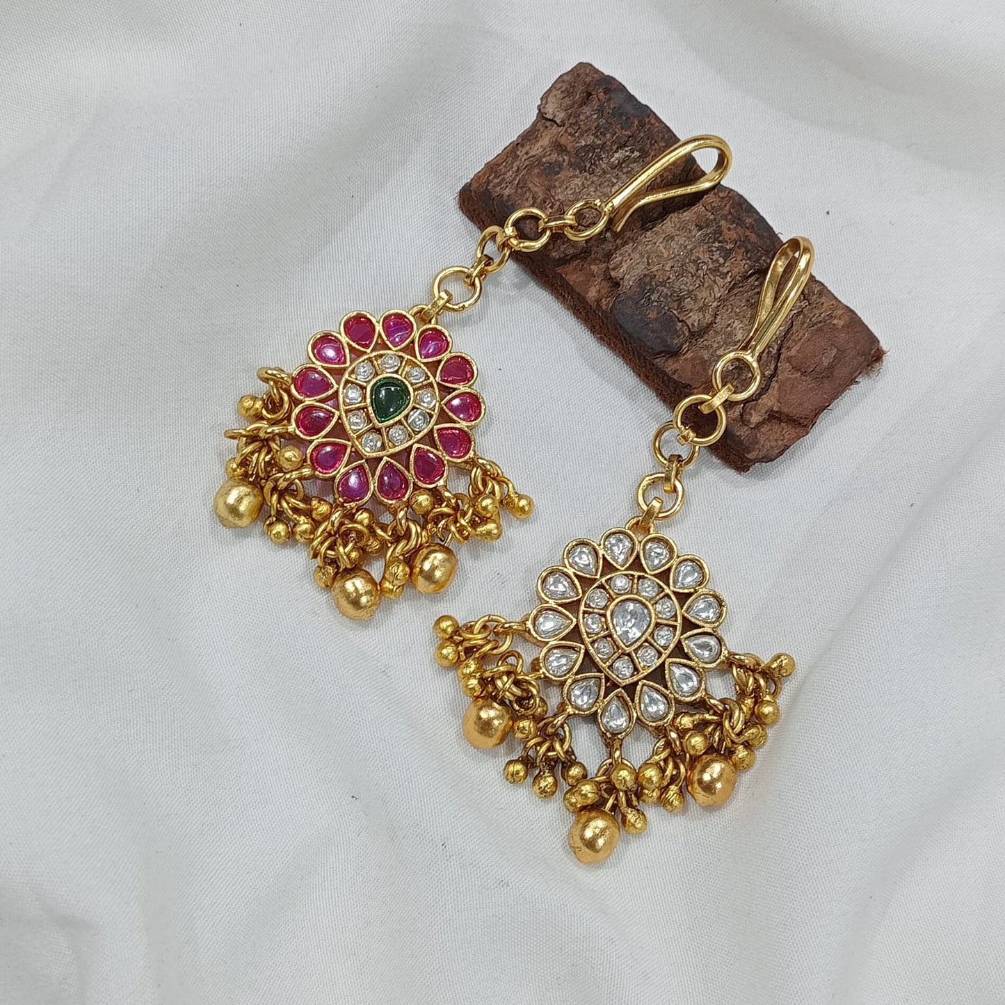 Beautiful AD Stone Matte Finish Tikkas-Gold Beads