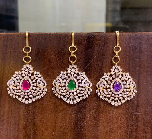 Beautiful Premium  Sparkle GJ Polish Maang Tikkas-1 Pc