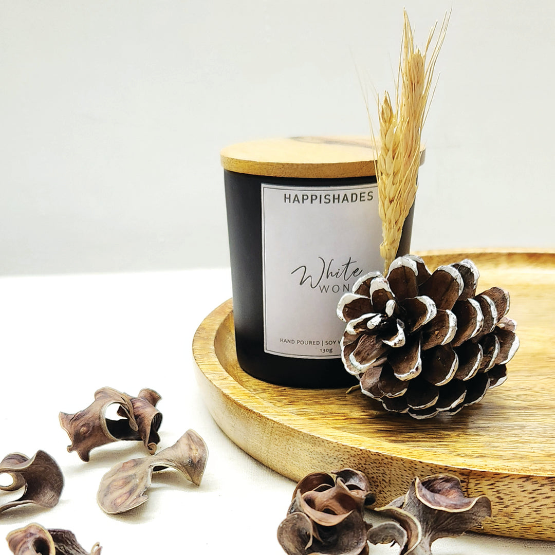 Happishades Black Jar Scented Luxury Candle | Long burning Candle | Perfect Romantic Gift | Gift for Her | Gift for Him | Aromatherapy Candles | Valentine's day gift | Home decor Candles