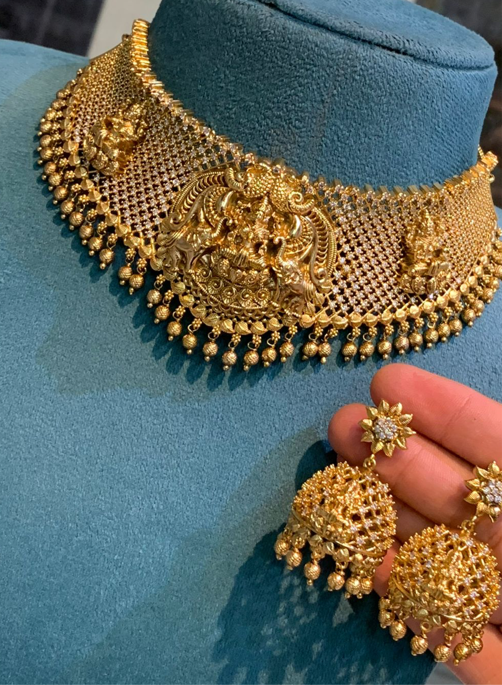 Wedding Gold Long Necklace Designs With Price Necklace Set Bridal