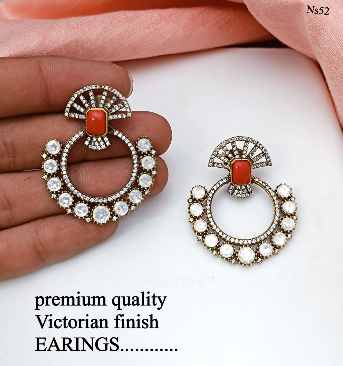 Classy Victorian Finish AD Stone Earrings