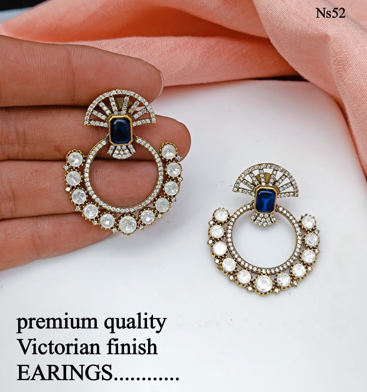 Classy Victorian Finish AD Stone Earrings