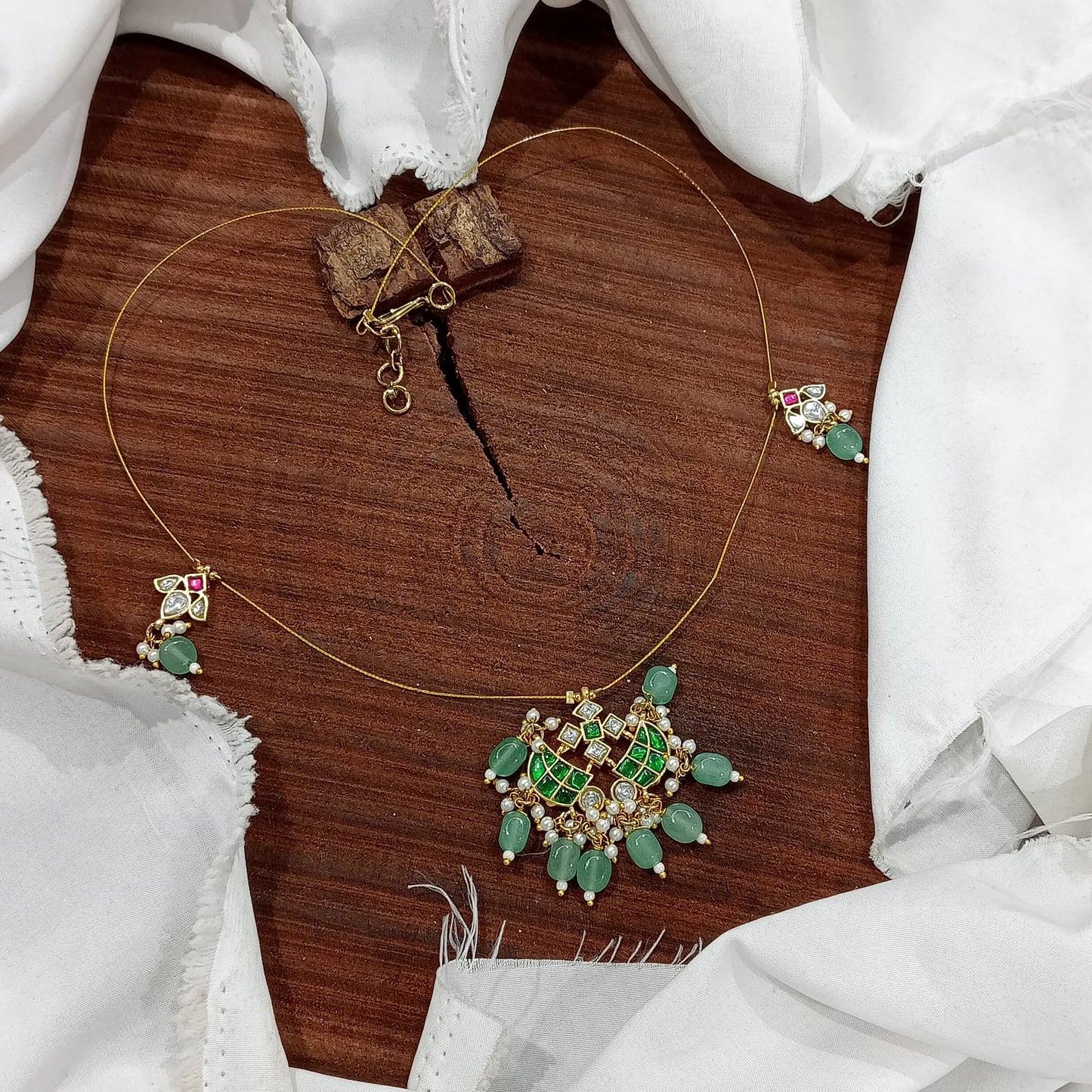 Elegant Premium Jadau Kundan Invisible Chain Necklace