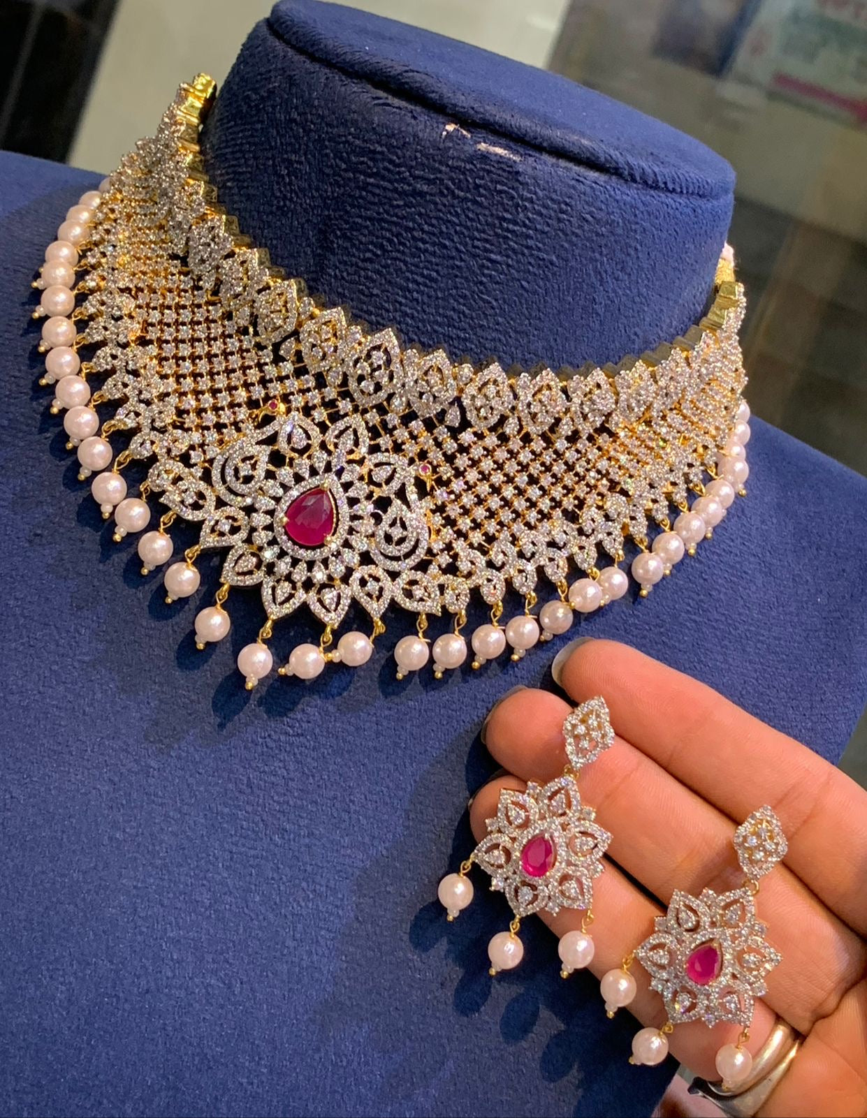 Elegant Bridal Choker Necklace - PremiumGj Finish