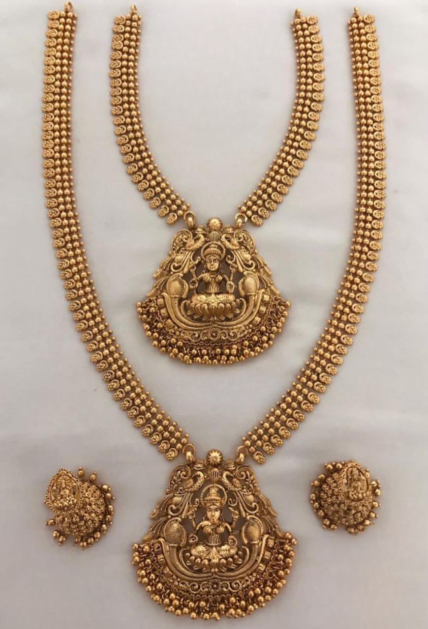 Trendy Temple Jewelry- Matte finish Necklaces Combo Set