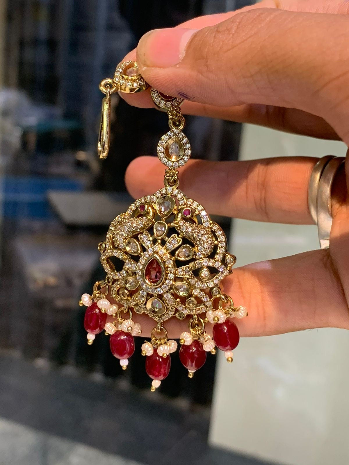 Beautiful Premium Victorian Polish Maang Tikkas - Mint,Green,Red,Pink, White