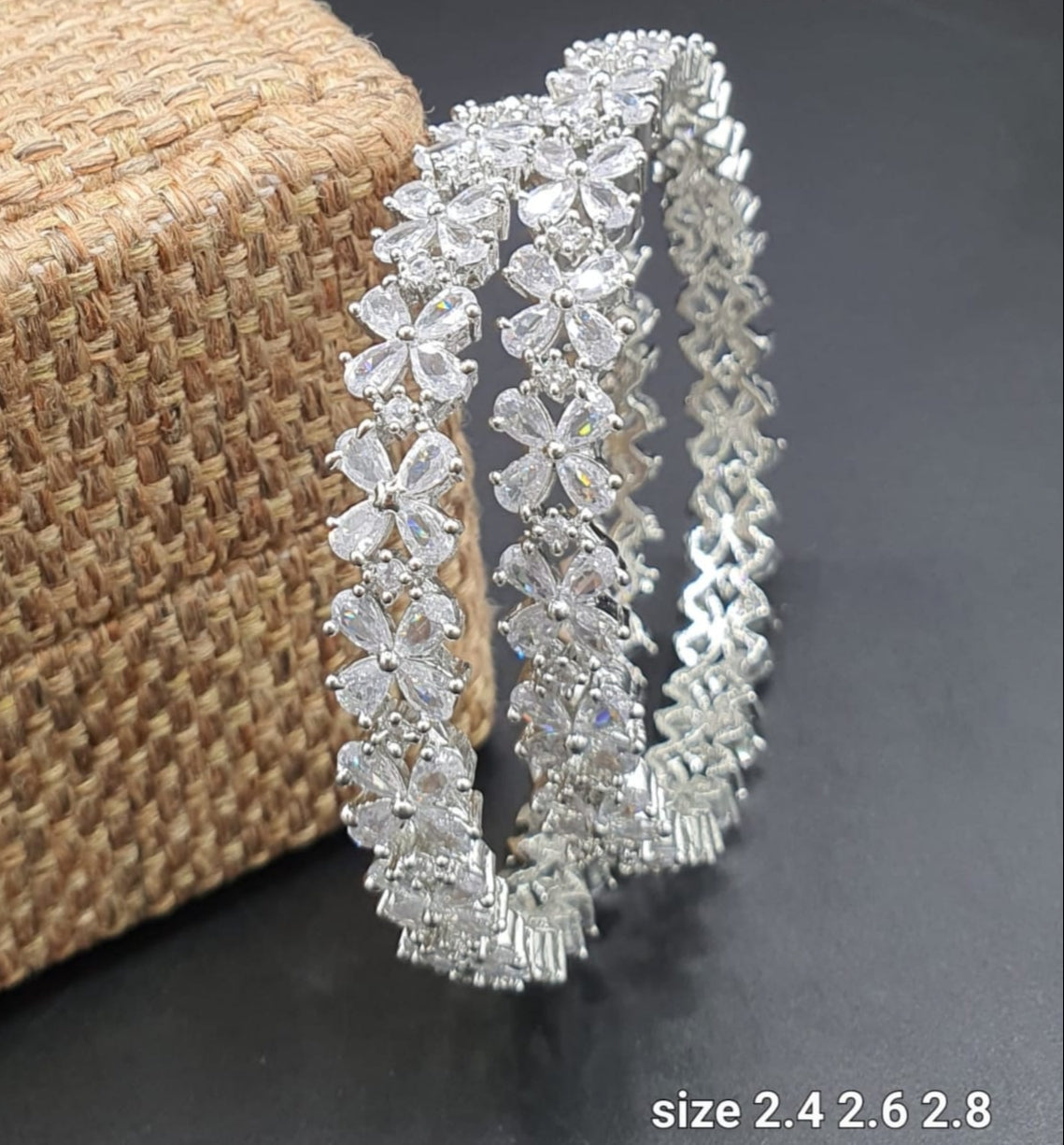 Diamond stone online bangles