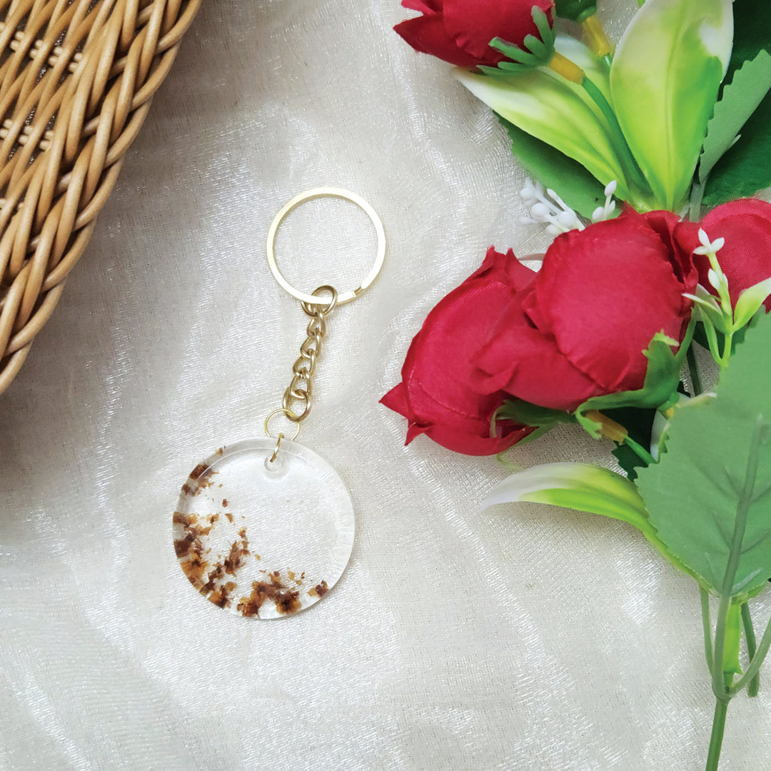 Flower Embedded Resin Keychain - Gifts