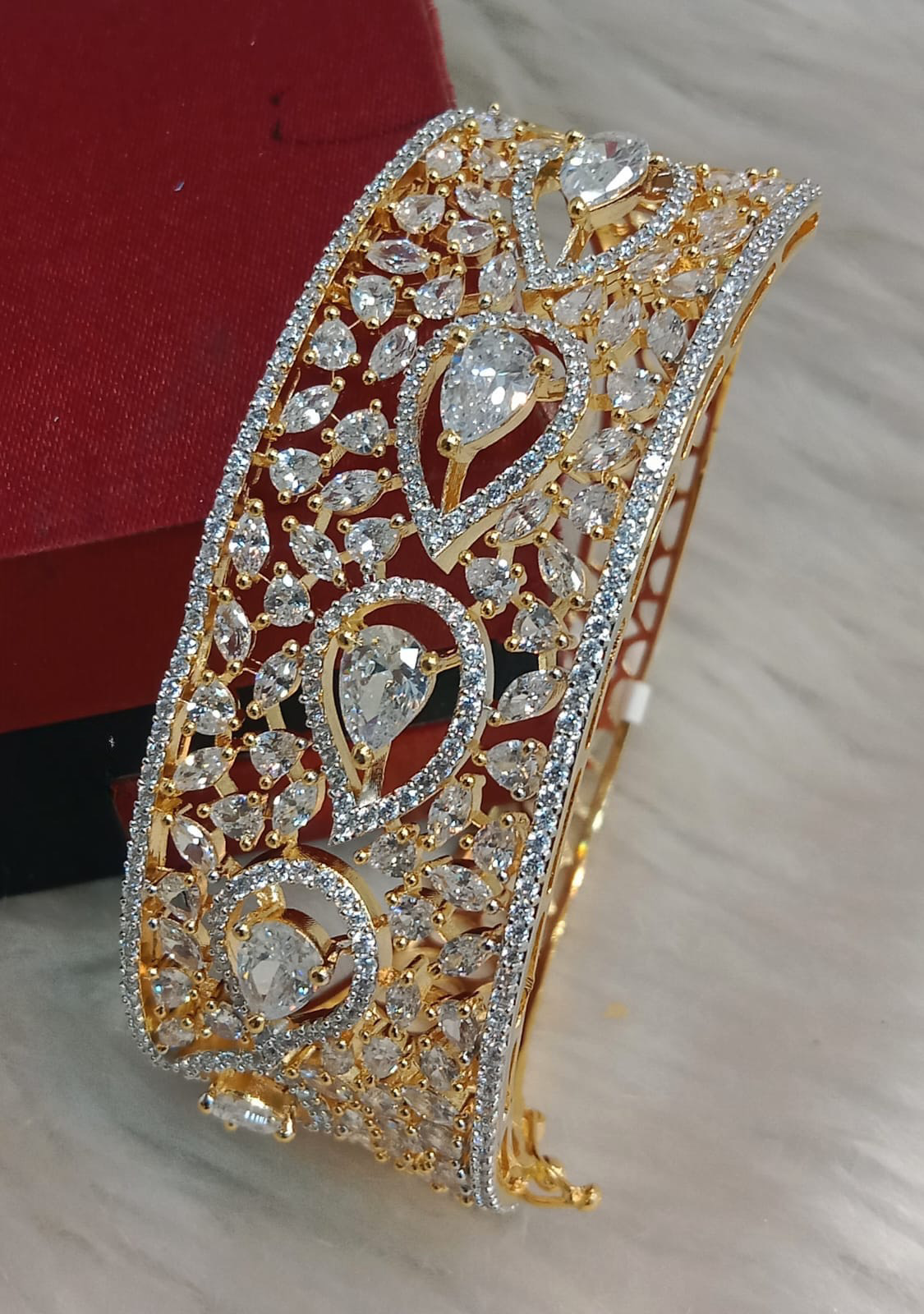 Exquisite Designs- American Diamond Bracelets-Cz Openable Kada Bangle