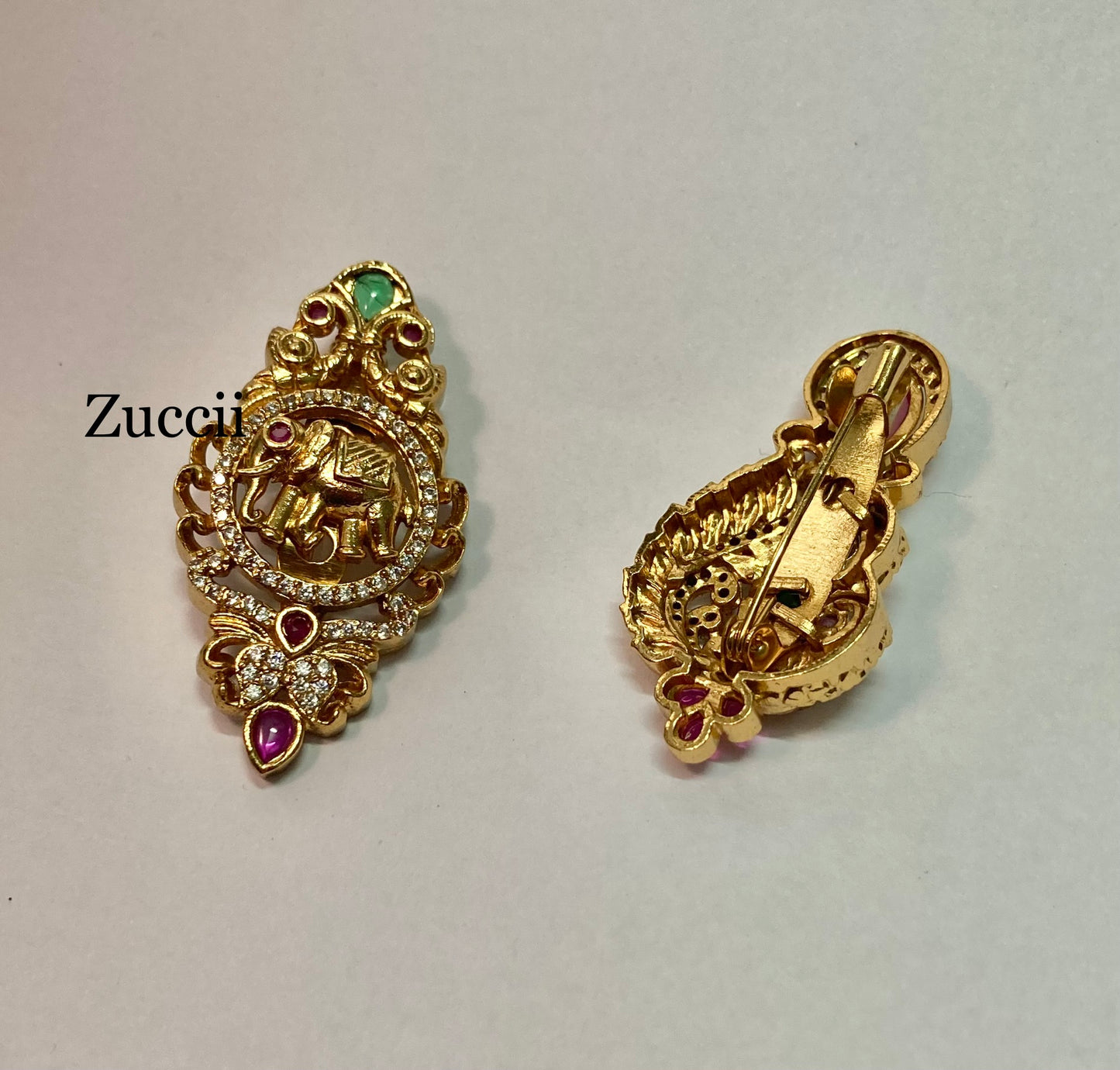 Premium Matte finish Stone Saree Pin - Party wear Brooches