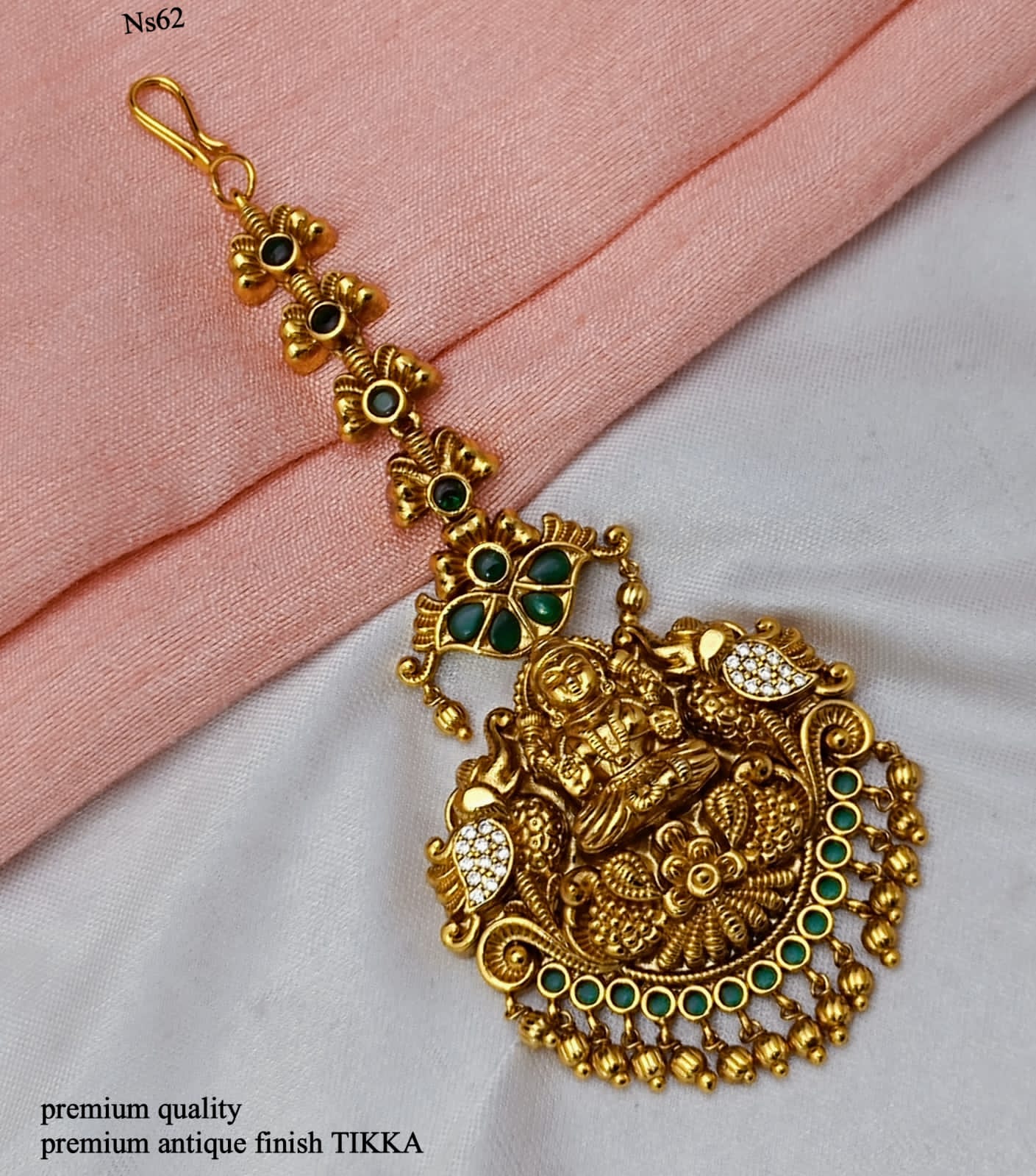 Antique Maang Tikkas - Premium Matte stone Tikka Lakshmi Design