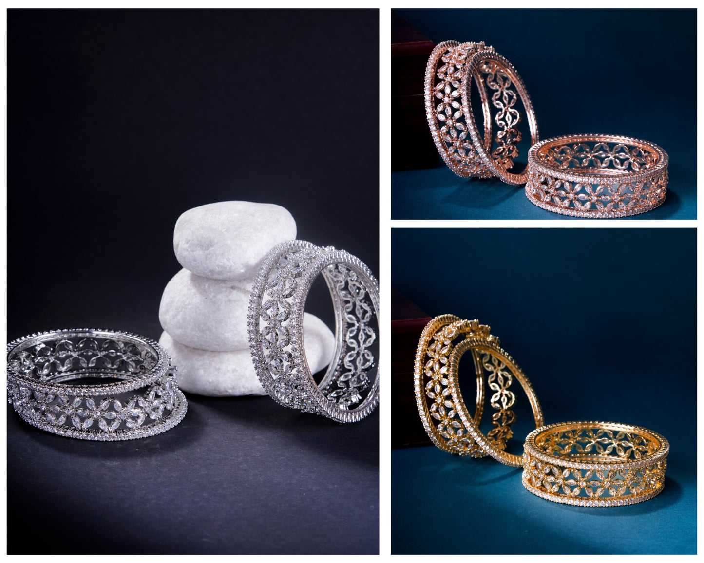 Beautiful American Diamond Bridal Bangles-set of 6