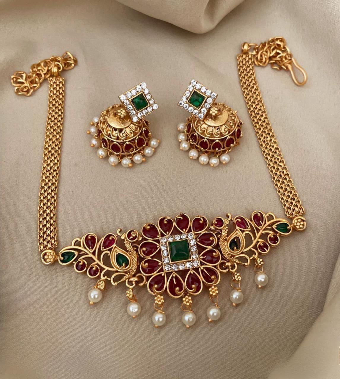 Jhumkas Matte Finish Choker Necklace Bestselling Jewelry Matte