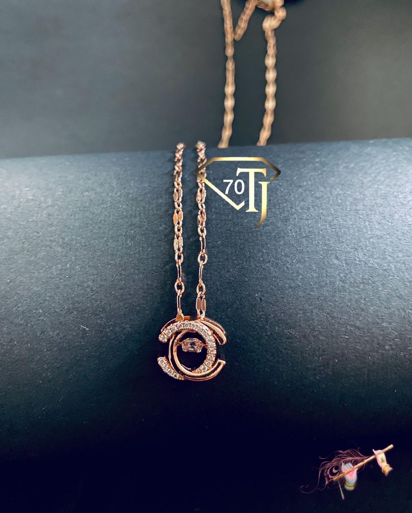 Cute Gift- Pendant chain with dancing diamond made specially just for you4