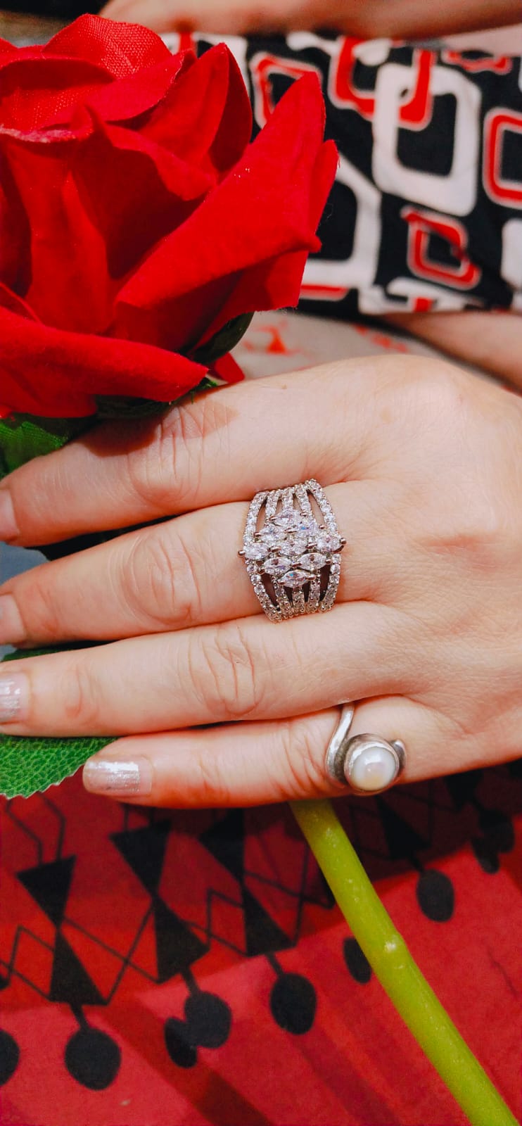 Elegant Adjustable Rings Designer American Diamond Jewelry