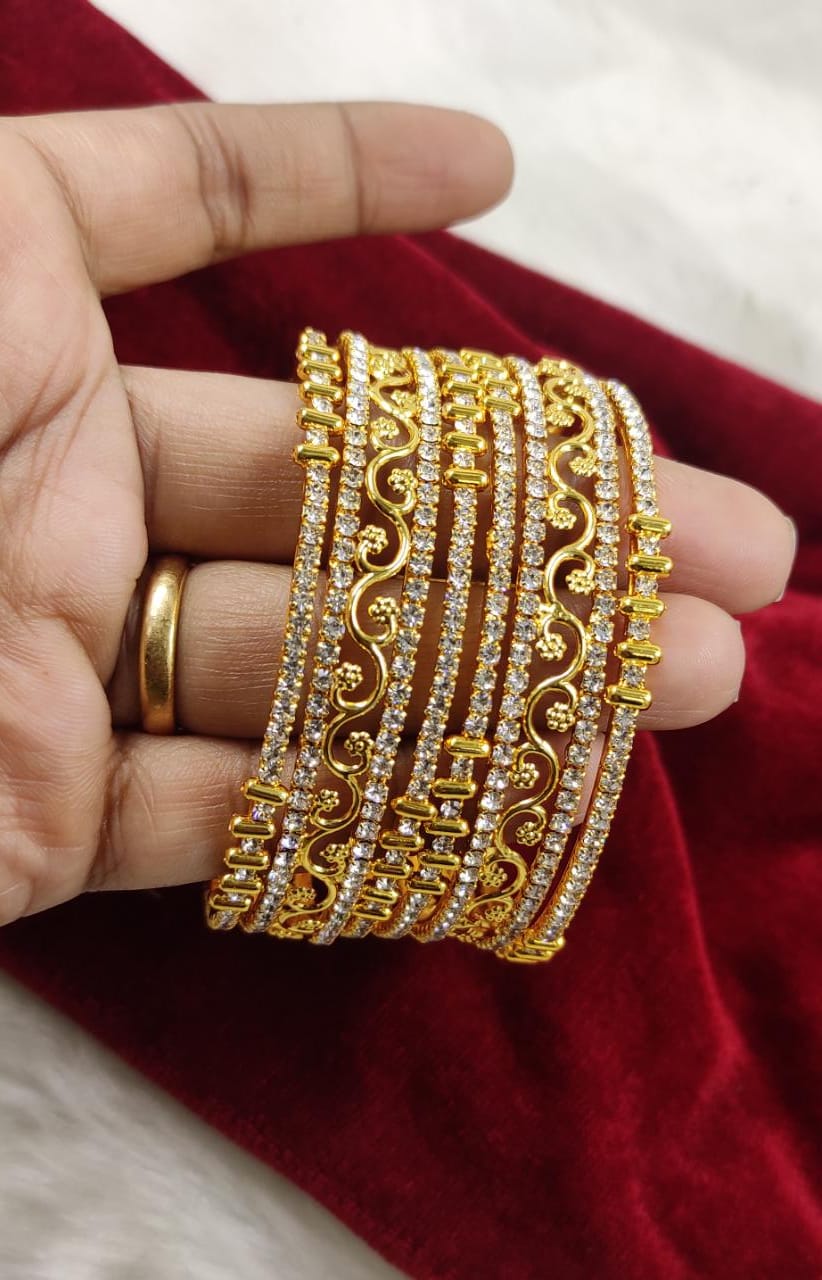 Beautiful AD Bangles South Indian Fashion Bangles -set of 6