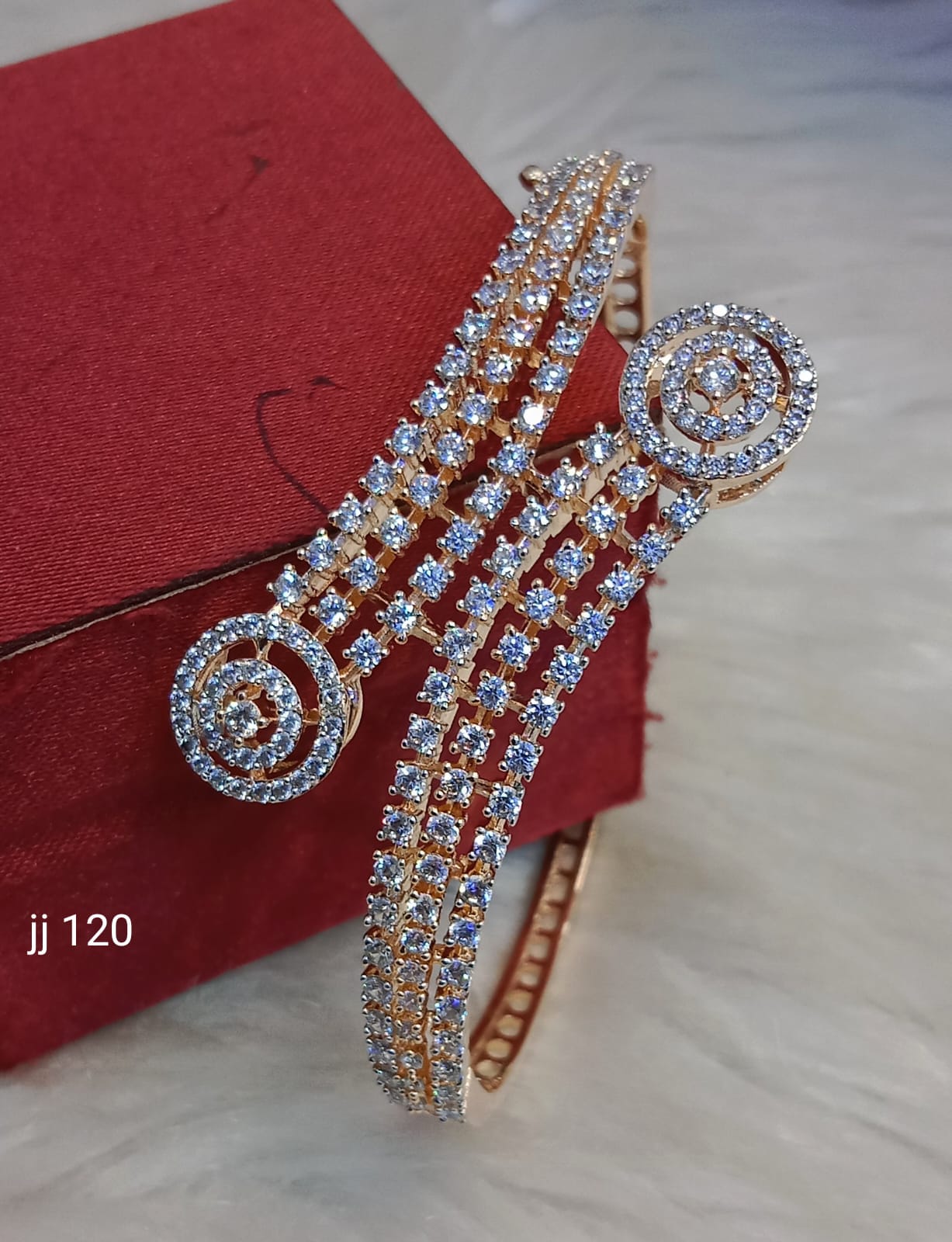 Rose Gold Bangles Real Diamond Kada Designs Cute American Diamond