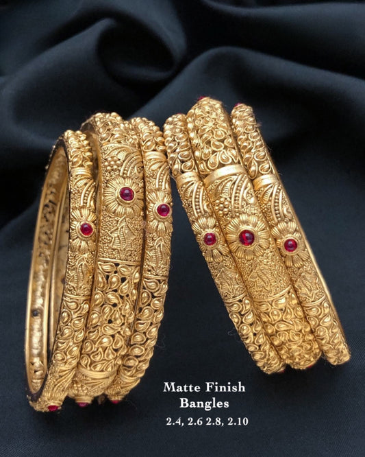 Beautiful Bridal Matte finish Bangles -set of 6