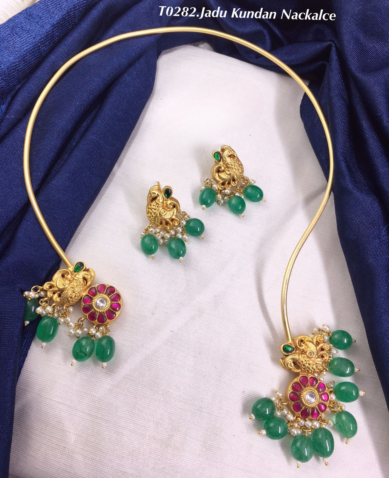 Premium Jadau Kundan Kanti Necklace with Studs
