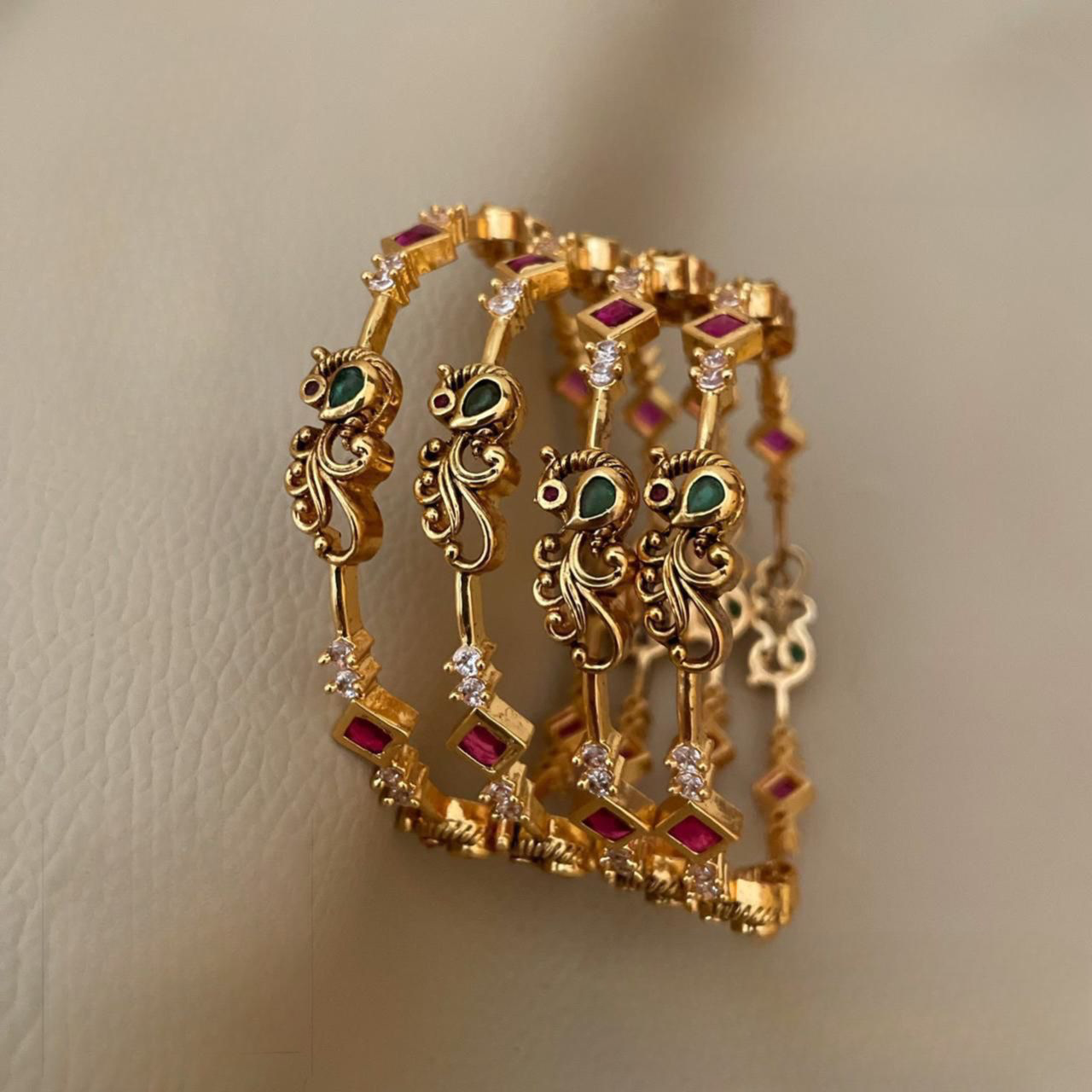 Designer Wear Matte Bangles set of 2-Party Wear Jewelry