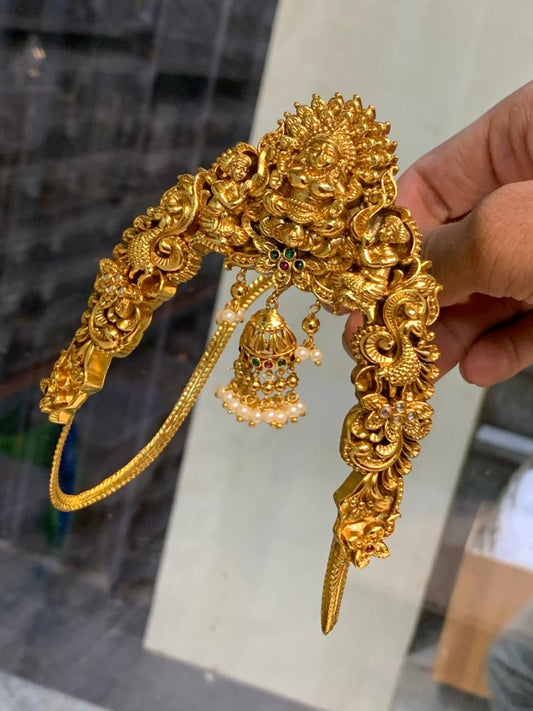 Cute Nakshi Temple Jewelry Single Vanki Adult size- Lakshmi design