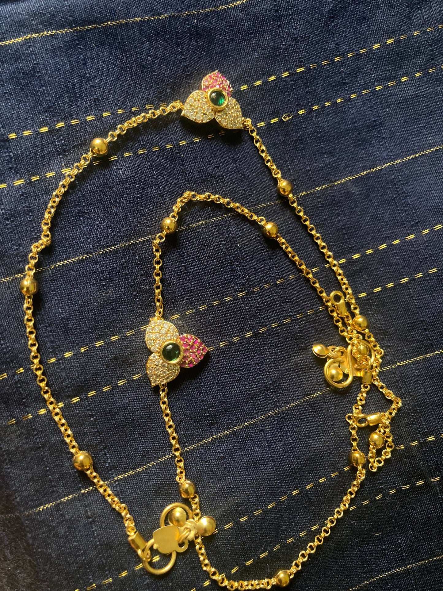 Cute Flower Anklets Premium Finish Antique Payal- 1 pair