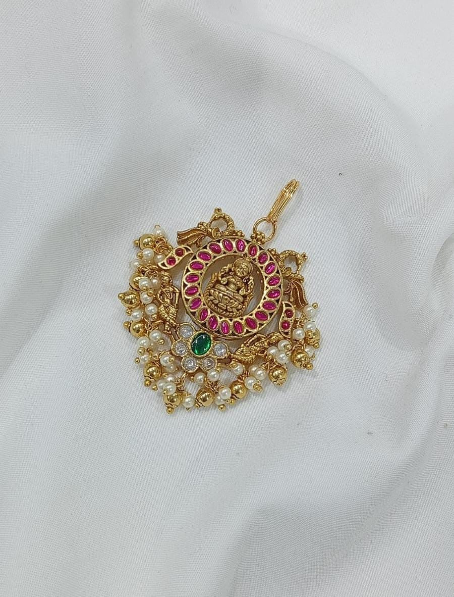 New in Temple Jewelry Pendant Maang Tikkas/ Nethichutti