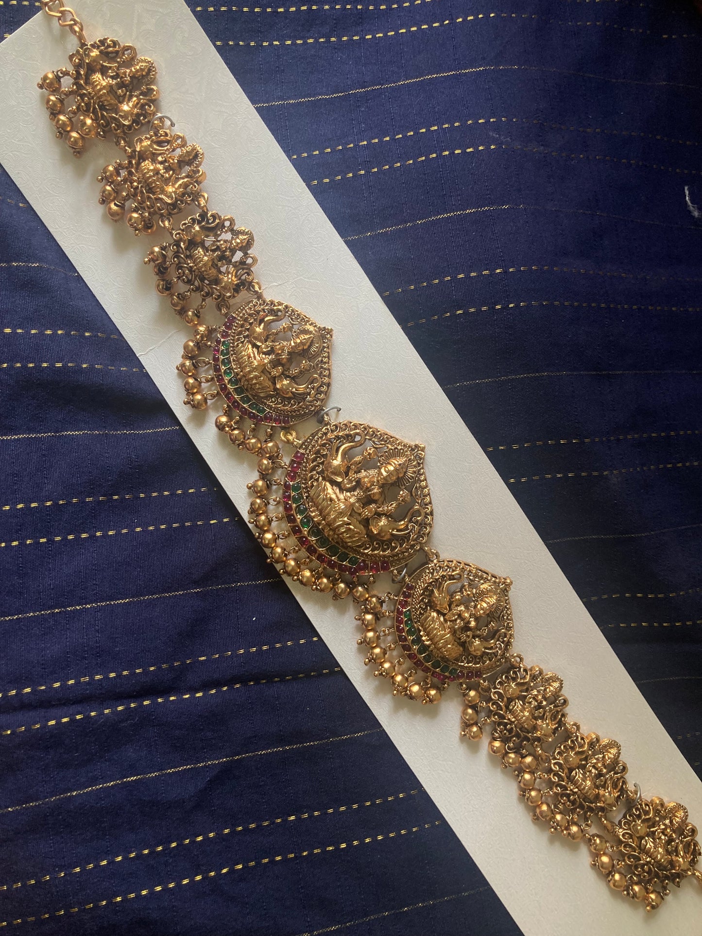 Traditional Temple Jewelry Lakshmi Matte finish Hipchain-3