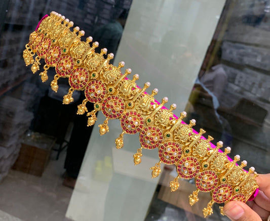 Traditional Temple Jewelry Matte finish Lakshmi Hipbelt for the Traditional you