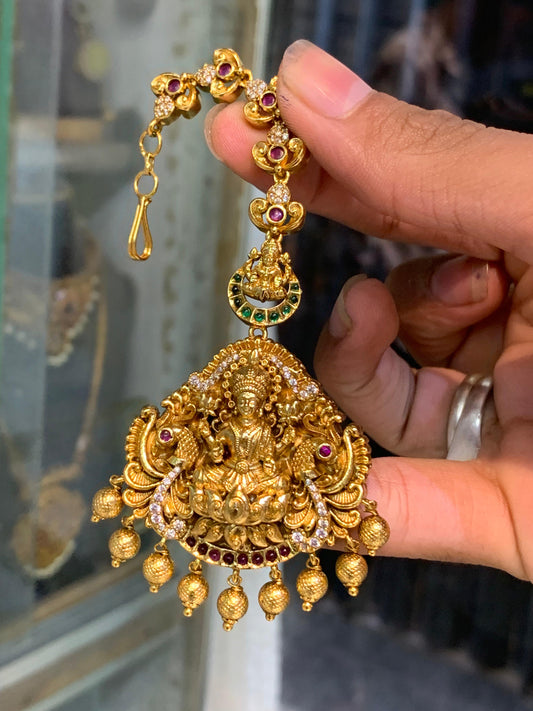 Premium Antique Finish Maang Tikkas - Lakshmi Design