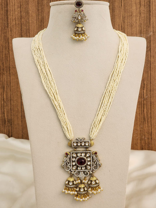 All New Victorian Pendant Sugar Beads Necklace with Earrings
