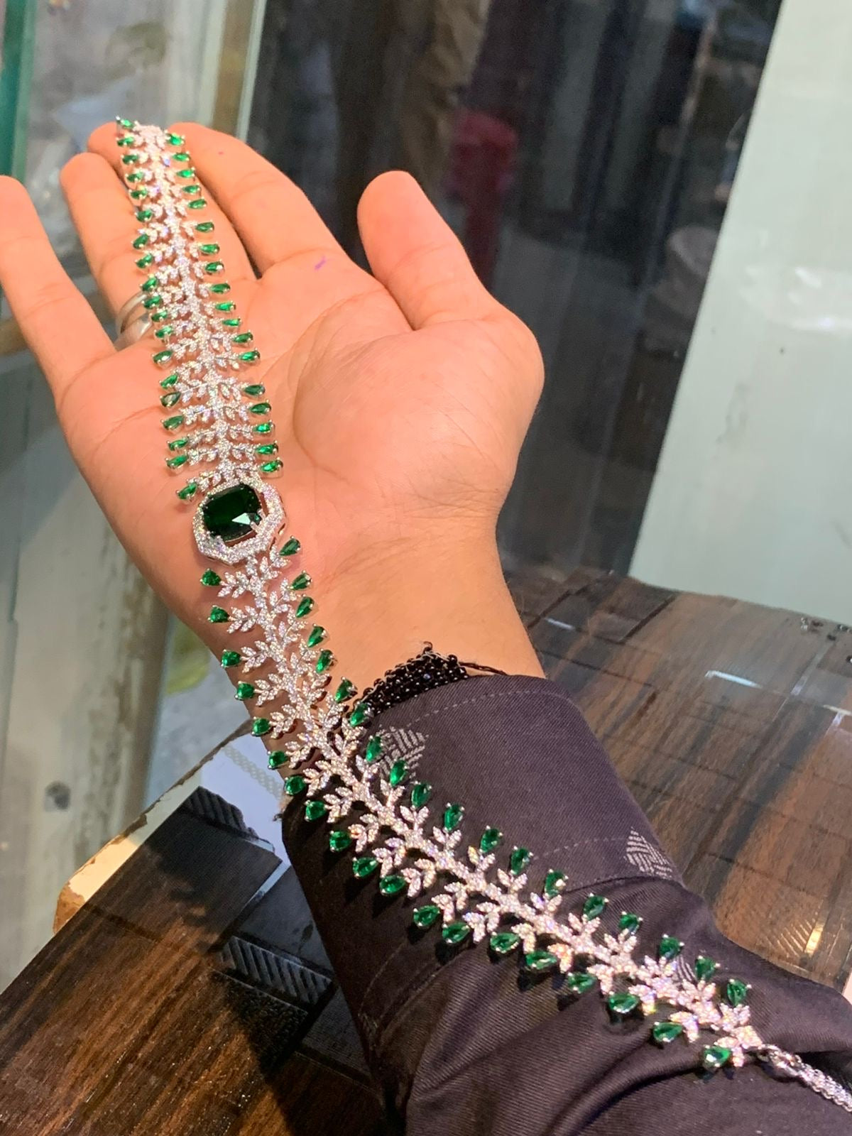 Fashionable Stone Hipchain - Premium Silver Polish AD Jewelry