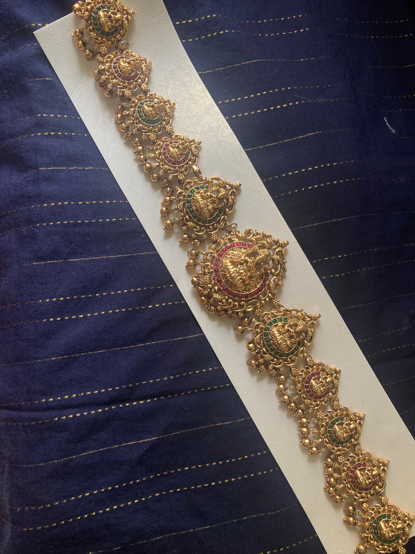 Traditional Temple Jewelry Lakshmi Devi Matte finish Hipchain