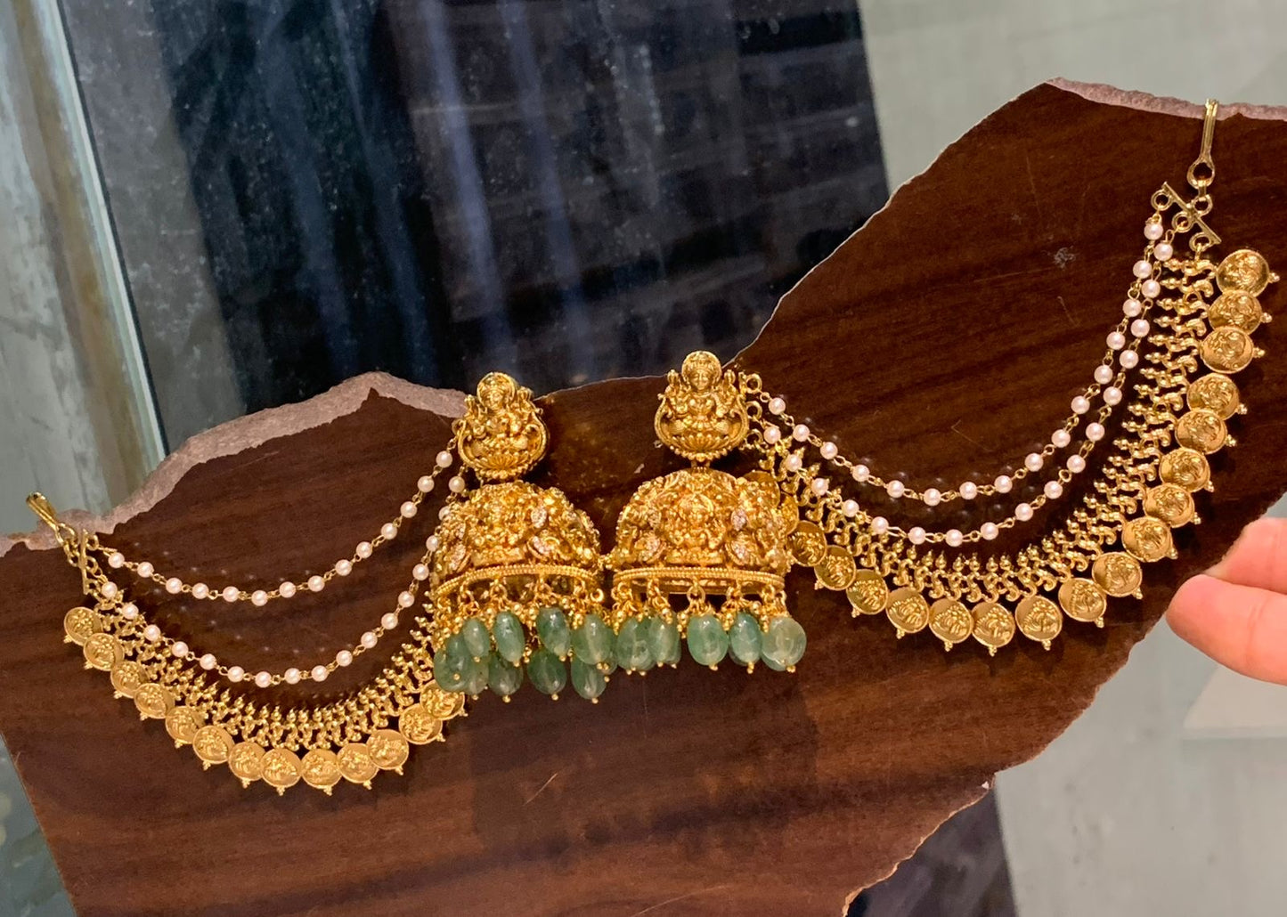 Premium Quality Bridal Lakshmi Jumki Maatal - Earrings with Chempaswaralu