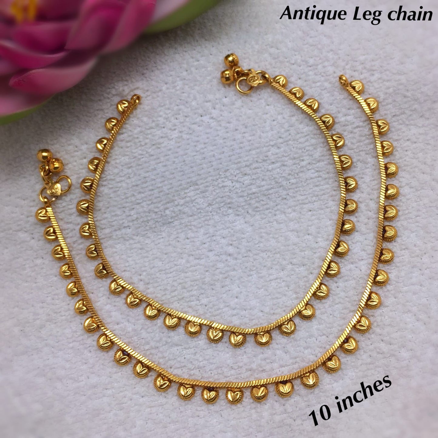 Antique Finish Payal- 1 pair-10 inches Anklets